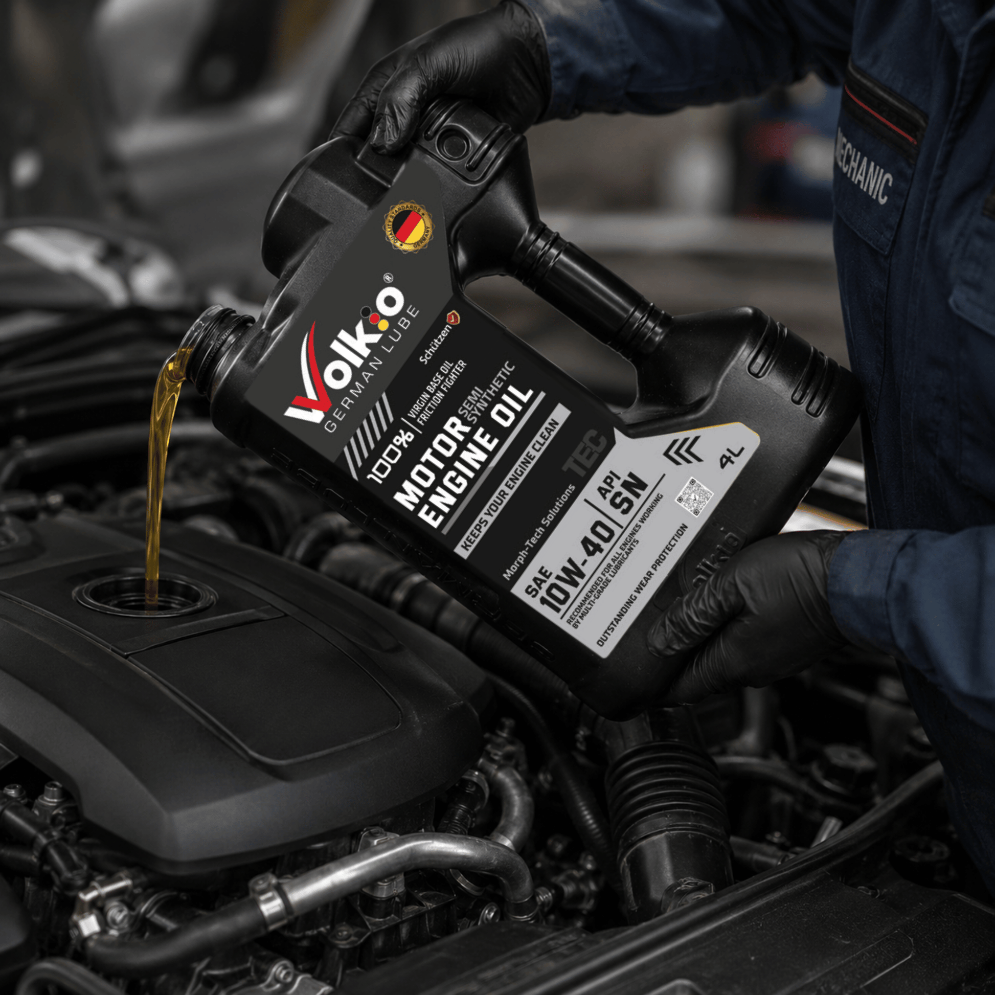 Volkio 10W-40 Semi-Synthetic Motor Engine Oil - API SN, ACEA A3/B4 - Premium Synthetic Technology Lubricant for Gasoline Passenger Cars-5