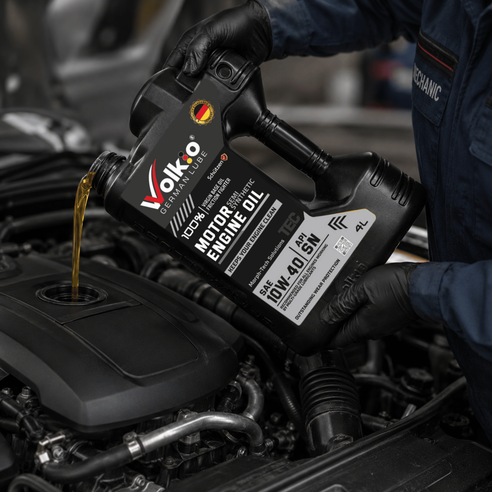 Volkio 10W-40 Semi-Synthetic Motor Engine Oil - API SN, ACEA A3/B4 - Premium Synthetic Technology Lubricant for Gasoline Passenger Cars-5